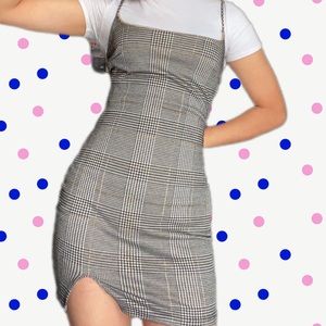 Papaya | Small Size Plaid Bodycon Mini Dress